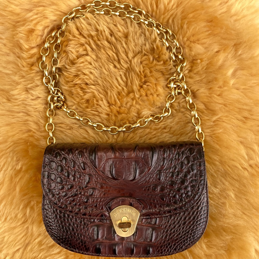 Brahmin Exotic Embossed Crossbody Bag Purse